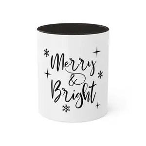 Colorful Mugs, 11oz Durable Holiday Christmas Coffee Cups - Gift, Kitchen Decor, Stocking Stuffer, Office Mug, Tea Cup