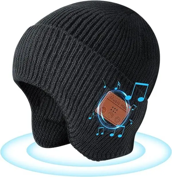 2026Wireless Bluetooth knit hat, windproof and warm headphone hat, supports calls and music playback, winter outdoor smart hat gift