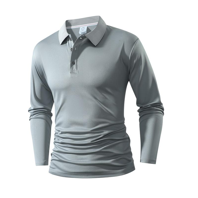 Men's 4-Piece Long Sleeve Polo Shirt Set Quick Dry Golf Tennis Clothing Comfortable Color Block Collar Cuff Design for Casual & Athletic Wear Men's 4-Piece Long Sleeve Polo Shirt Set Quick Dry Golf Tennis Clothing Comfortable Color Block Collar Cuff Design for Casual & Athletic Wear