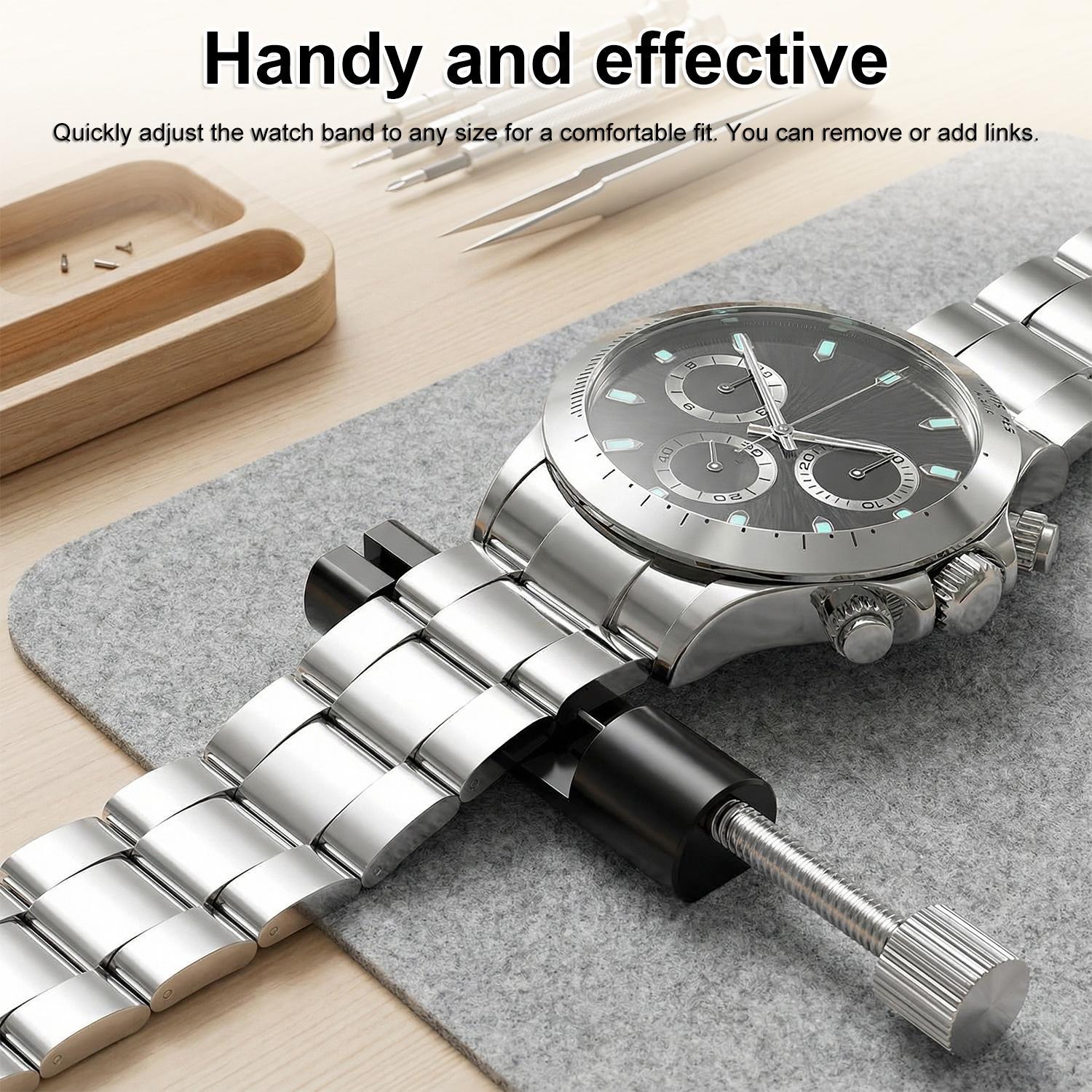 Watch Link Removal Kit, Watch Band Sizing Toolfor Watch Strap Adjustment, Watch PinsReplacement, Watch Hammer