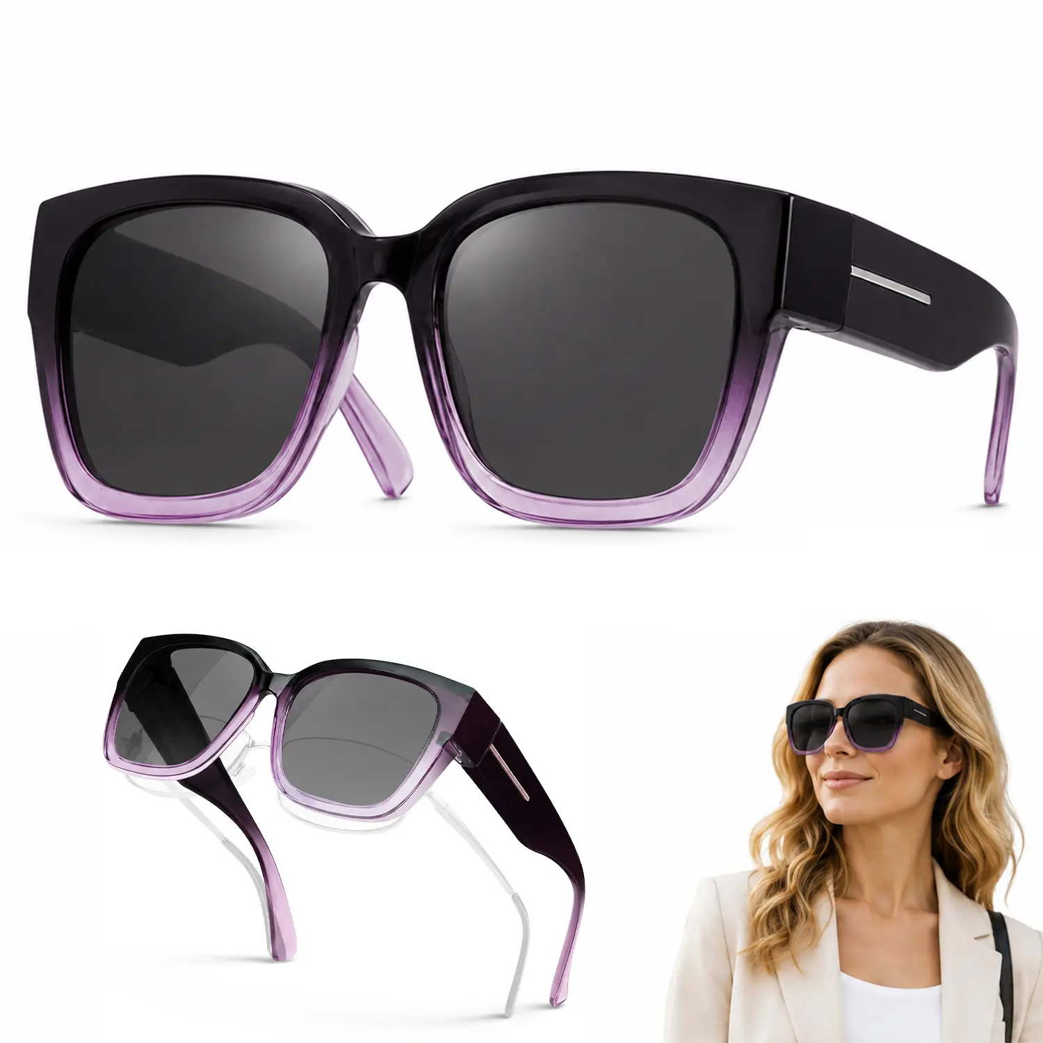 Women’s Polarized Fit Over Sunglasses for Prescription Glasses, Oversized Square UV400 Glass, Lightweight Anti-Glare Shades for Driving & Outdoor Use, Sunglasses For Women,back to school,back to school haul