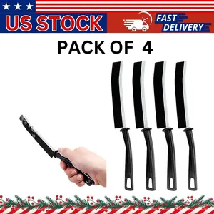 US STOCK Pack of 4 Multifunctional Long Handle Curved Gap Cleaning Crevice Brushes for Detailed Work Comfortable Grip & Versatile Cleaning Tasks