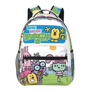 Fashion Wow Wow Wubbzy backpack with large capacity — a daily commuter bag for outdoor hiking and business; cartoon casual Wow Wow Wubbzy merchandise laptop daypack and school bag for women, men, and gift giving.