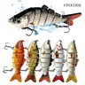 FINXTIDE 5 Pieces/set Fishing Top Lures Set Multi Segments Jointed Hard Bait 3.9in/0.56oz,Bionic Hard Torpedo Fishing Bait Suitable for Fresh Water and Saltwater,Sinking Lifelike Swimbait Fishhooks Outdoor Fishing Equipment for Halloween