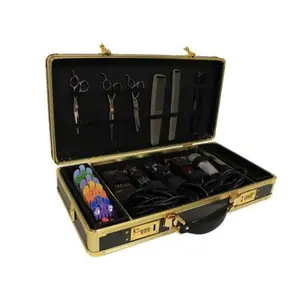 HairArt Barber Storage Case - Durable Home Organizer Box with Elastic Strap, Adjustable Strap, Accessory Attachments and Matt Finish