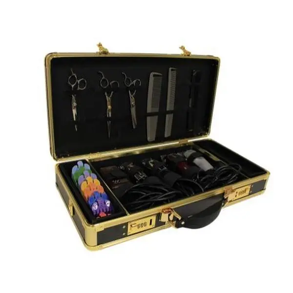 HairArt Barber Storage Case - Durable Portable Organizer for Mobile Barbers & Salon Owners with Hard Shell, Elastic Accessory Straps, Adjustable Shoulder Strap (Included), Key Lock, Accessory Attachments, Matt Finish, 22in W × 10.75in D × 4in H