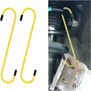 2-Pack Car Brake Caliper Hooks with Rubber Pads, Universal Tool for Brake, Bearing, and Suspension Work, Automotive Repair Tools