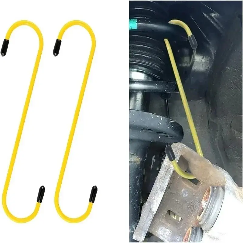 2-Pack Car Brake Caliper Hooks with Rubber Pads, Universal Automotive Tool for Auto Repair, Brake, Bearing, and Suspension Maintenance Service