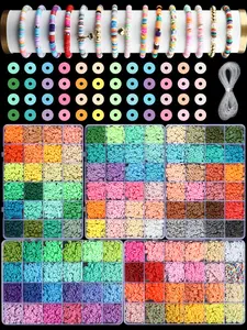 2400pcs Soft Clay Bead Set for Bracelets & Necklaces, DIY Jewelry Making Supplies, Handmade Craft Accessories, Wholesale Bulk Pack, Bead Assortment