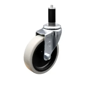 212 MAIN SCC-EX05S410-TPRS-118 Service Caster, 4 in. Swivel Thermoplastic Rubber Wheel with 1.13 in. Expanding Adapter Stem, Light Duty