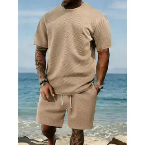 Men's Solid Polo Shirt & Drawstring Waist Shorts Set, Cozy Breathable Two-piece Outfits for Daily Outdoor Wear, Men Clothes for Summer. tiktokshopspringglowup tiktokshopspringglowup