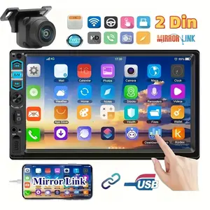 Bileeko Dual Chip Bluetooth-compatible Touchscreen Car Stereo, 7 Inch Mp5 Audio Host, Phone Mirror Link, USB TF Aux Full Interface, Universal Car Sound System