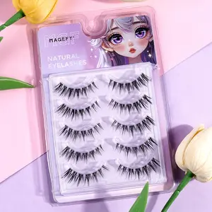 3D False Eyelashes with Clear Stem, Natural Look Eyelash Extensions, Self Grafting Curl Eyelashes, Eye Makeup Product for Women & Girls, Cosmetic, Eyelash Set