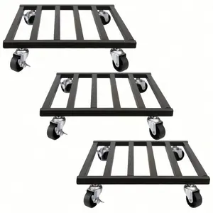 Metal Plant Cart with Locking Rotating Wheels, 45kg Load Capacity, Durable Outdoor Design, Ideal for Gardening and Landscape Beautification