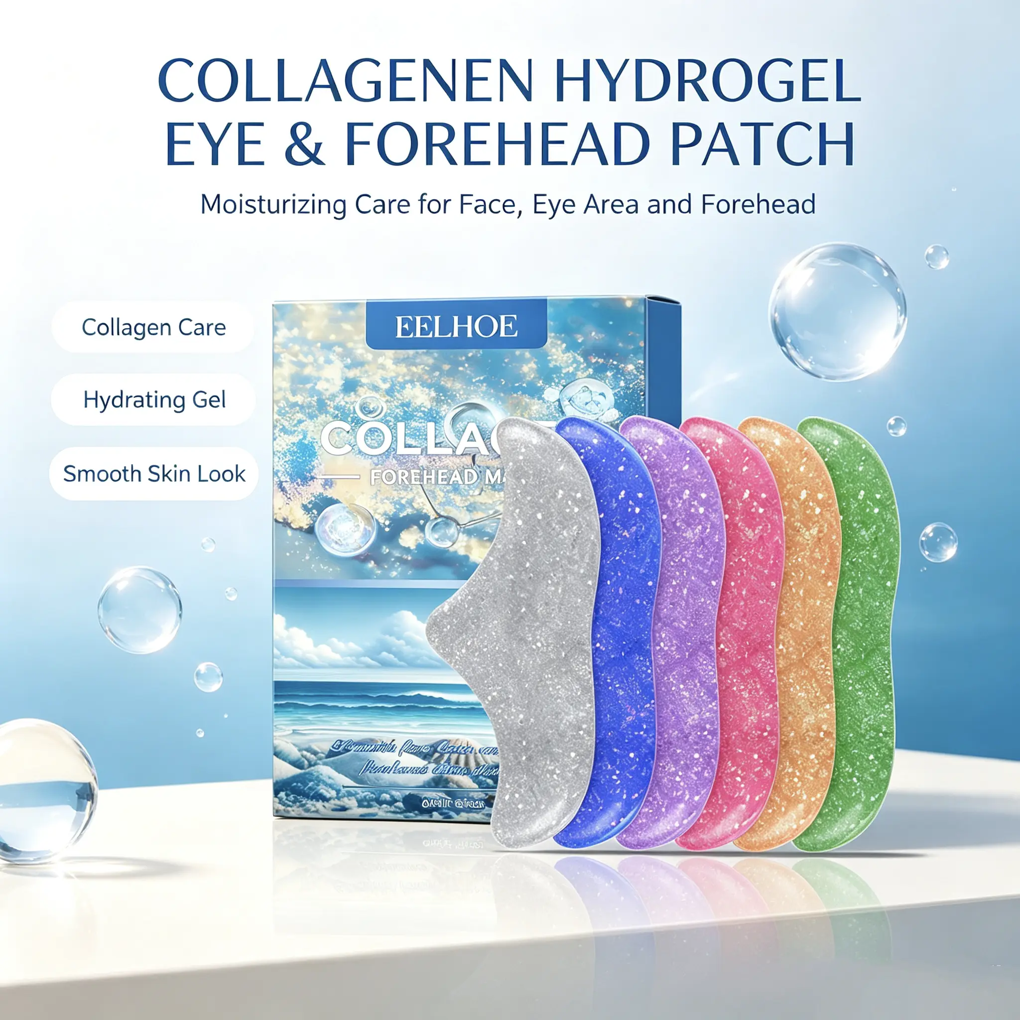 Collagen Forehead  - Hydrates, Nourishes Facial and  Area Skin with Moisture Boosting Benefits Moisture Hydrating Moisturizer Moisturizing Daily crow eye patches korean skincare