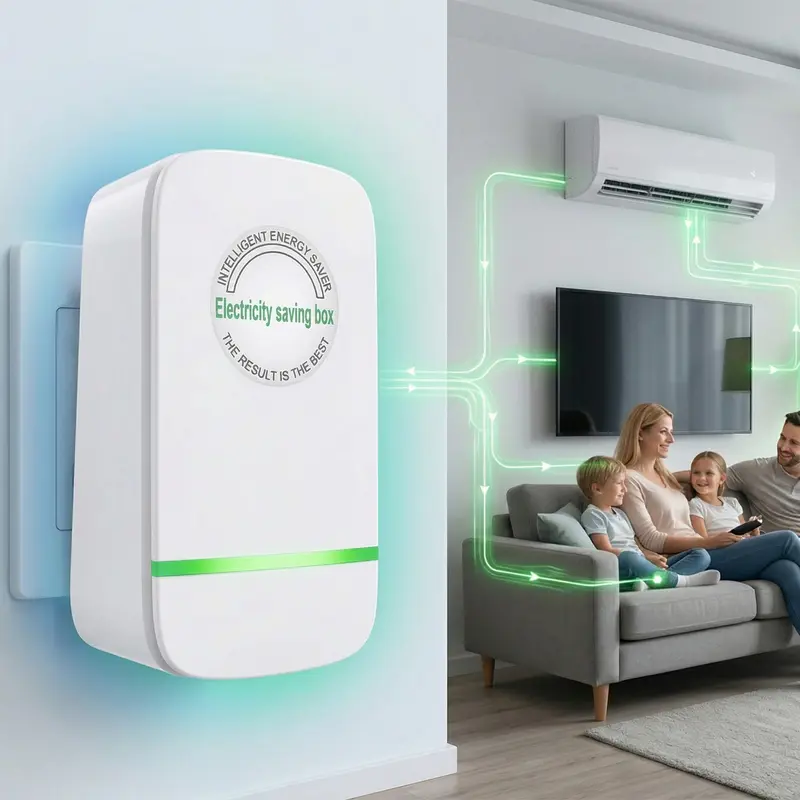 US Plug Smart Power Box - Indoor Plug-In Outlet Accessory, Fire and Explosion-Proof, Easy to Use, 90-250V Input, Suitable for Home & Office Appliances