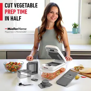 10-in-1 Vegetable Chopper with Container, Multi Blade Food Chopper & Mandoline Slicer, Onion Cutter, Fruit & Vegetable Dicer Kitchen Gadget