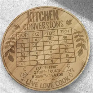 Laser Engraved Kitchen Conversions Turning/Spinning Lazy Susan Light Color Kitchen Organizer 11.5” Diameter