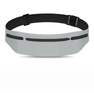 Ultra Slim Hidden Running Waist Pack for Men - 3-Pocket Sports Fanny Pack, 19.69in Adjustable Elastic Belt, Fits 7.5in Phones, Lightweight Travel Cycling Belt Bag