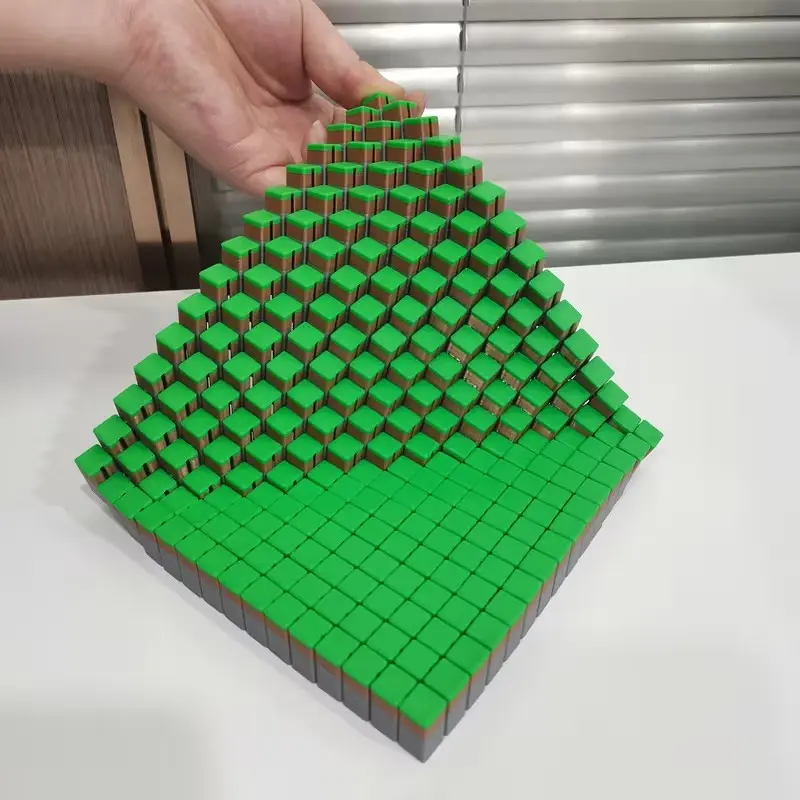 Large 3D Printed Pixel Block Stress Relief Module, Anxiety Reliever, Office Sensory Stimulation, Travel Essential for Airplane Train Car