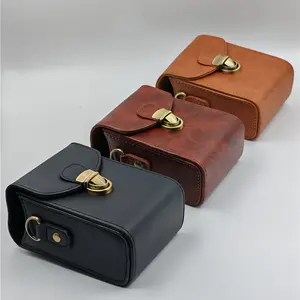 PU Leather Camera Case Bag for Canon SX740HS SX730 G7X2 G7X3 G9X Sony ZVE10 ZV1 RX100 ZV1F ZV1II RICOH GR II GR III GRIII X