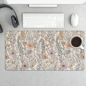 Floral Desk Mat Cute Wildflowers Large Mouse Pad Soft Material for Tidy Workspace Organization Enhances Look & Provides Comfortable Surface