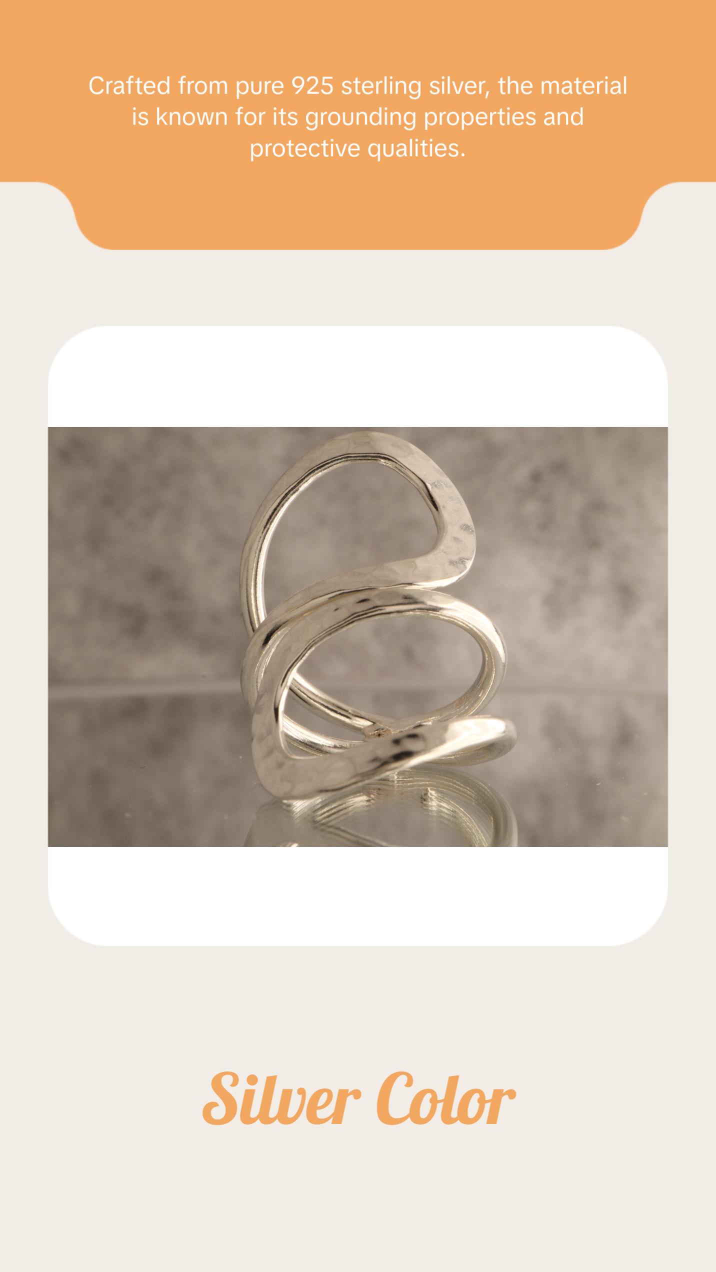 Spiral Flow - Over 8 Grams Of 925 Sterling Silver Statement Ring