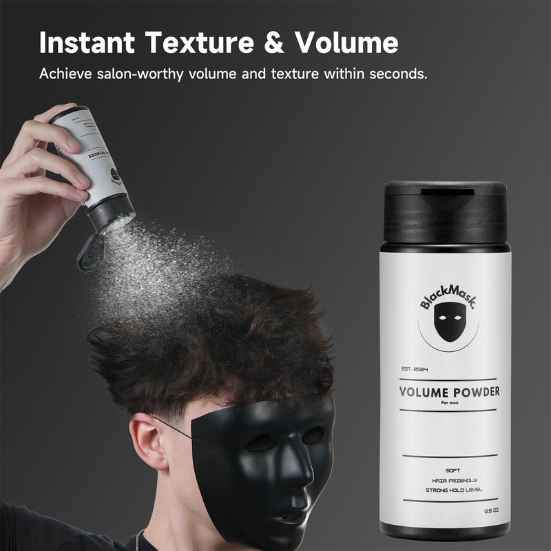 BlackMask Volume Powder - 0.5oz, Soft Hold Hairspray for Men & Women, Matte Finish, No-Rinse Styling Powder, Styling Powder | Matte Finish Powder | Soft Texture, Hair Styling Products