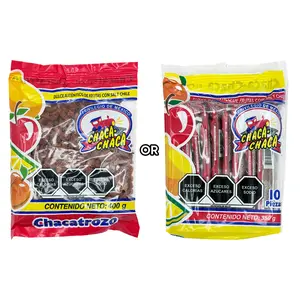 Chaca Chaca Fruit Candy with Salt and Chile - 10-Piece Pack or Chacatrozo, Spicy and Tangy Tamarind-Style Dulce Mexicano, Candy from Mexico