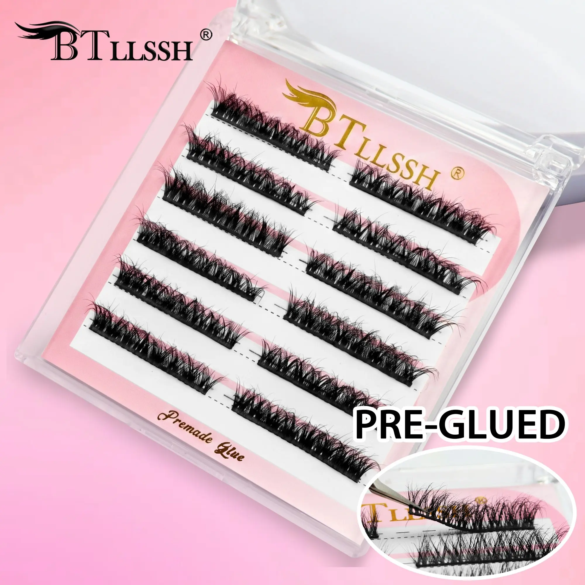 6 Pairs High-Quality Self-Adhesive False Eyelashes, Synthetic Lashes, C Curl Doll Style, Natural Look, 12mm Short Dramatic Lashes, Gift Box Packaging, Makeup