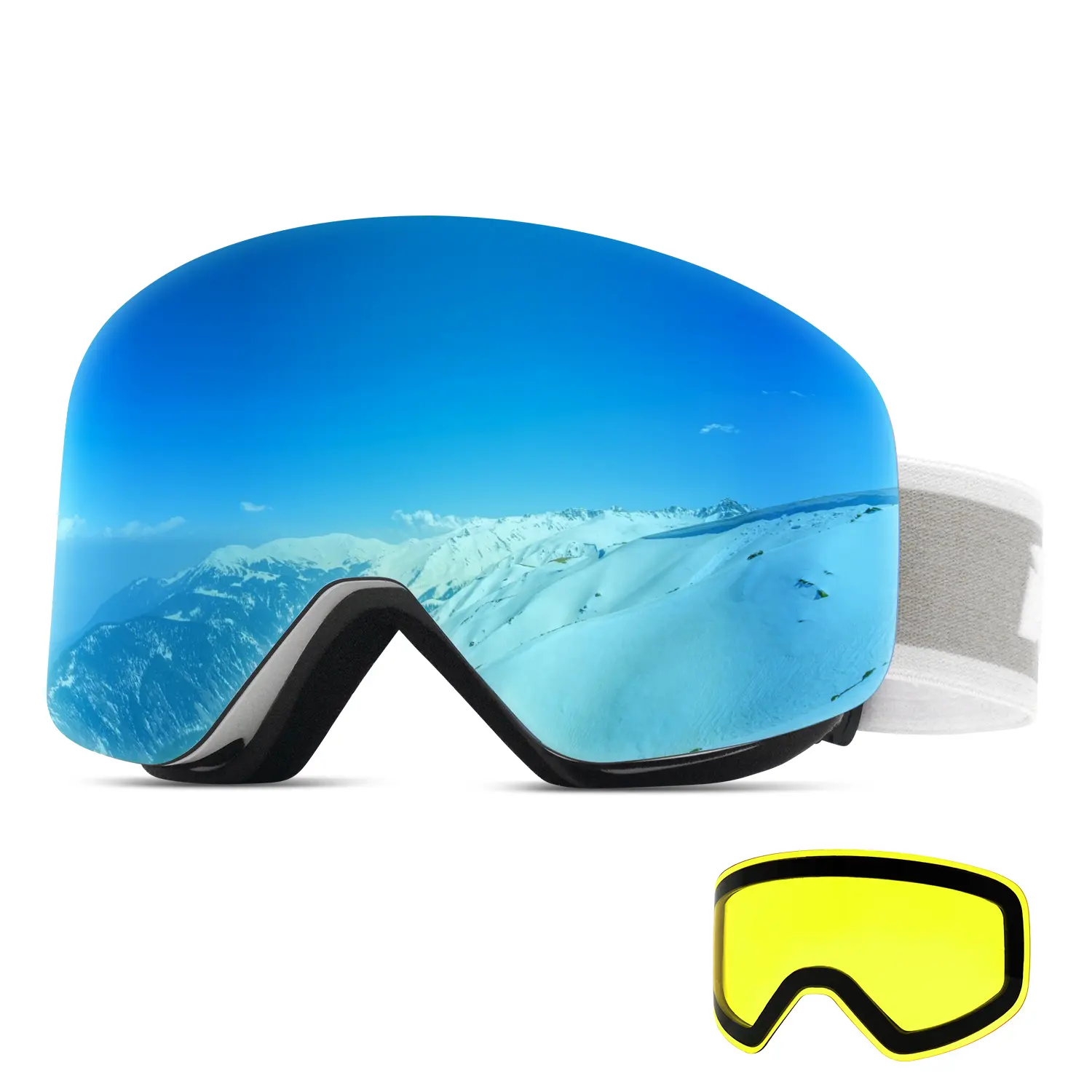 P2 White Frame/Ice Blue Lens(VLT 10%) + Yellow Len