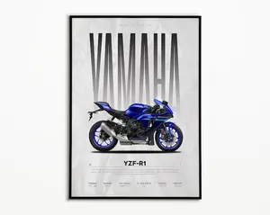 Yamaha YZF-R1 Poster | Hyper Motorcycle Poster Product without frame Decor