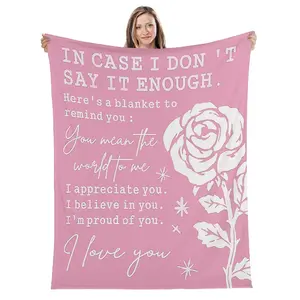 Rose Pattern Blanket, Soft and Comfortable Air-conditioned Room Throw, Warm Nap Blanket for Home,Office,Outdoor Camping
