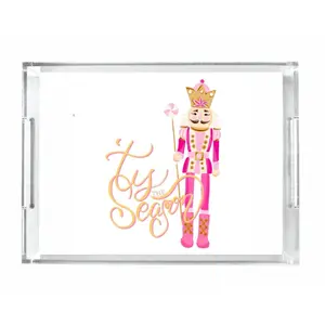 Acrylic Serving Tray - HOLIDAY COLLECTION - Pink Nutcracker 'Tis the Season