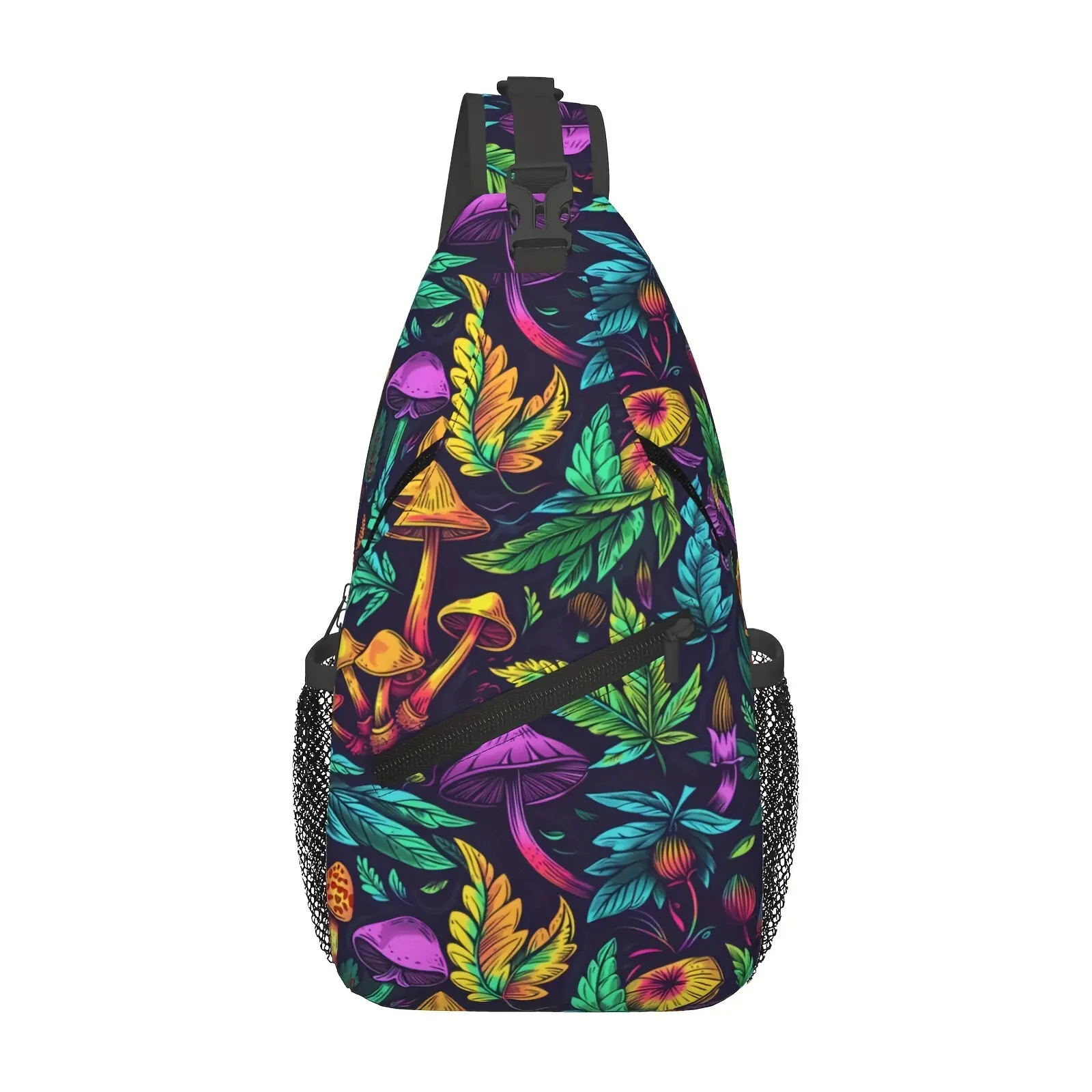 Crossbody Bag Hiking Backpack Mushroom And Leaf Pattern Shoulder Bag Foldable Large Capacity Fashion Durable Can Be Used For Shopping, Work, Leisure Travel Beach Bag Fishing Backpack Travel Accessories Backpack For School Back Christmas Gifts