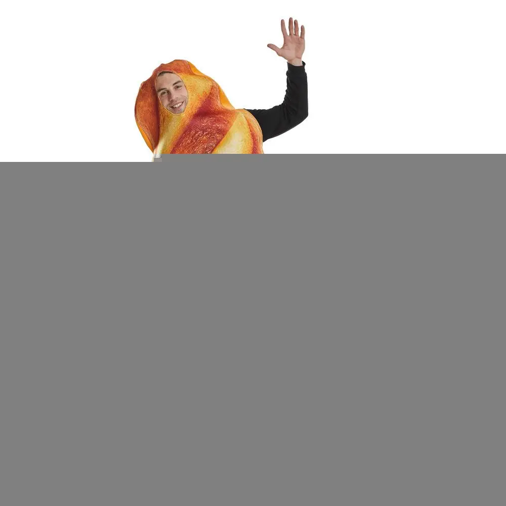 Unisex Polyester Bread Baguette Cosplay Costume Jumpsuit, Adult Food Themed Clothes for Halloween, Thanksgiving Carnival Party Fancy Dress, Fits, One Size