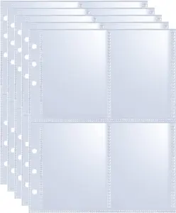 40 Pack 320 Pockets 6 Ring A5 Binder Sleeves,2.5x3.5Photocard Sleeves,Double-Sided 4 Pocket Kpop Photocard Page Protector,Ultra-Clear Trading Card Sleeve Sheets for  Cards,Photocard