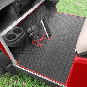 Golf Cart Floor Liner Mat 8mm Thick Rubber Full Coverage Fit for Club  DS 1982-2013 / Villager 1982-2018 Carts Heavy-Duty Non-Slip Front  Mats Replacement Easy to Clean - Red Trim