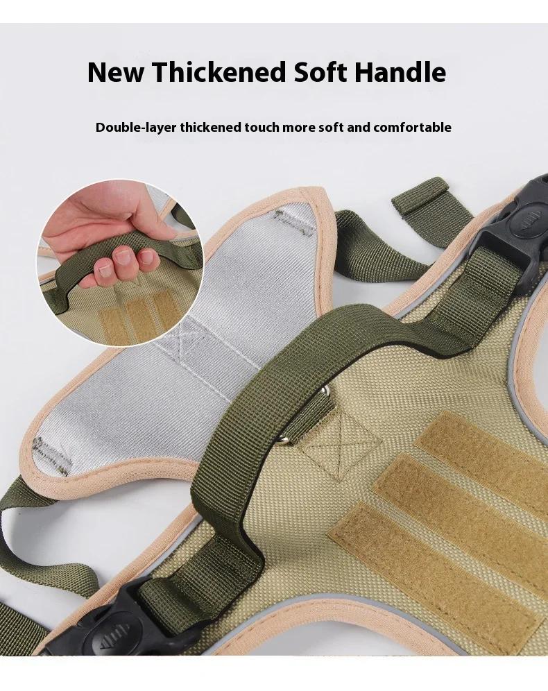 Reflective Adjustable Dog Harness for Medium Large Dog Labrador Army Oxford Cloth Training Vest Walk The Dog Comfortable Durable
