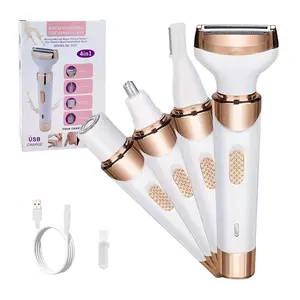 4 in 1 Electric Hair Removal Tool, USB Rechargeable Hair Removal Tool, Nose Hair Trimmer, Facial Hair Removal Tool, Face Shaver, Cordless Body Shaver, Cordless Portable Shaver, Personal Care Appliances