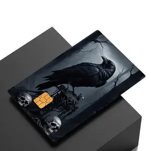 Crows & Skeletons Credit Card Sticker Sticker Decal Used for EBT, Transportation, Keys, Credit Cards, Debit Cards, Card Skins, Protect Bank Cards, No Bubbles, Suitable for Small Chip Cards