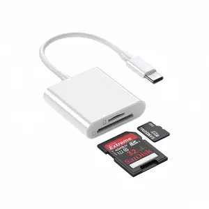 Type-C to SD TF CF Camera Card Reader, Multifunctional Card Reader, OTG Card Reader for Apple 15, 16 Models & Above, Android, USB C Input, Memory Card Reader