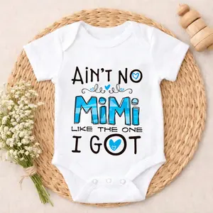Cotton Baby Bodysuit Ain't No Mimi Like The One I Got Print 100% Pure Cotton Non-Irritating Snap Closure Breathable Perfect For Gifting & Everyday