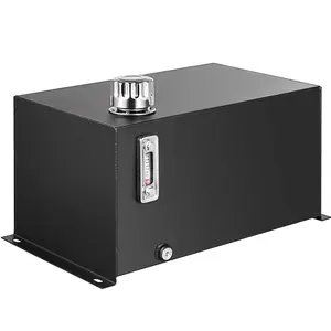 VEVOR Hydraulic Fluid Tank 10 Gal Fuel Tank Heavy Duty Hydraulic Steel Tank Reservoir, Gasoline Transfer Tanks, Hydraulic Reservoir with Strainer Tank Gauge Filter Breather Cap for Tractors & Trucks