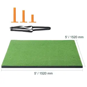 VEVOR Golf Hitting Mat, TikTokShopBlackFriday, 5x5ft Artificial Turf Golf Hitting Mat, Thickened Golf Hitting Training Aids with 3 Rubber Tees,  Golf Practice Hitting Mat for Backyard Driving Indoor Outdoor Training