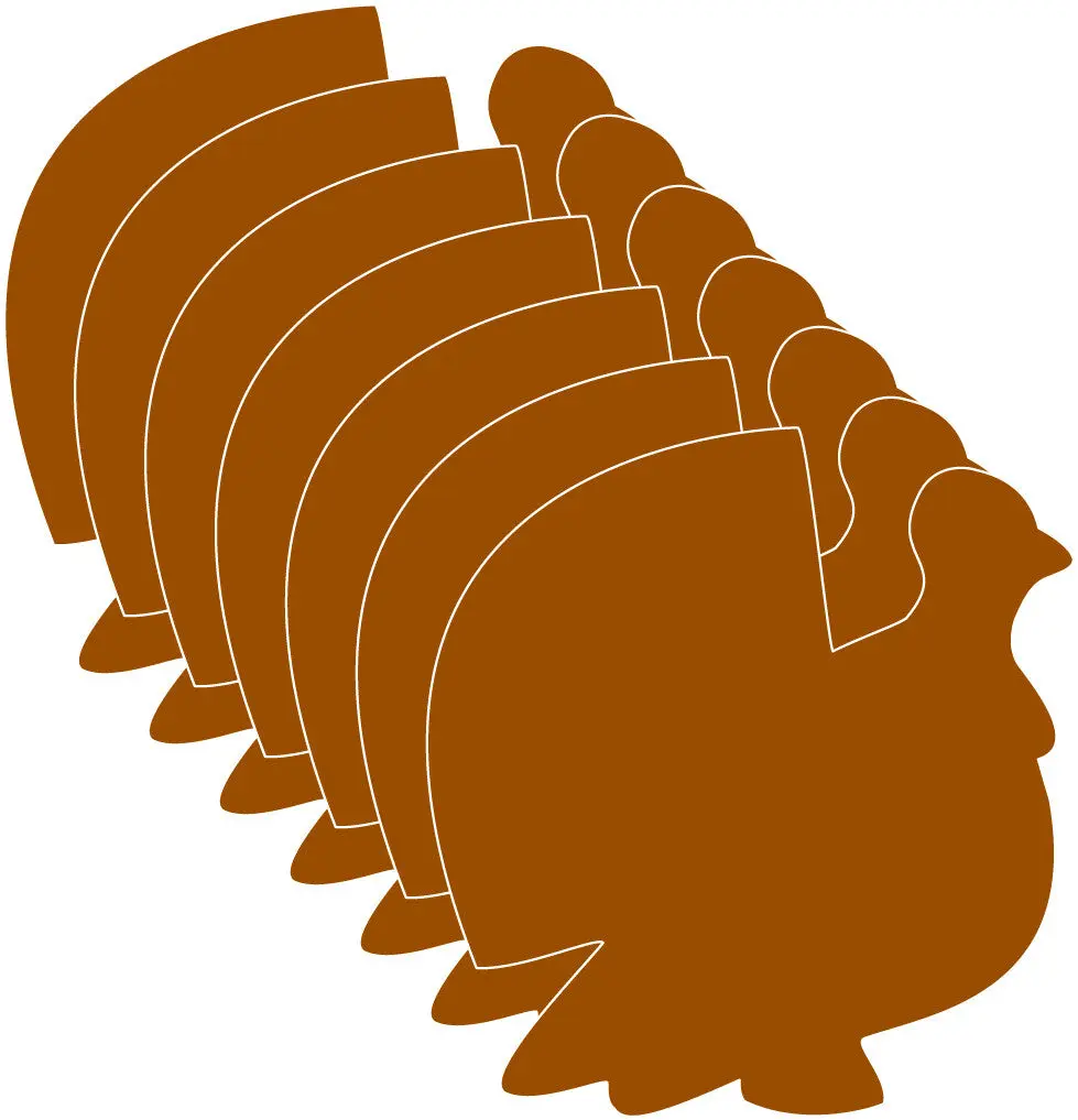 SHAPES ETC. Large Single-Color Art Cut-Out, Turkey Themed Office Stationery for Notebooks & Paper Decoration