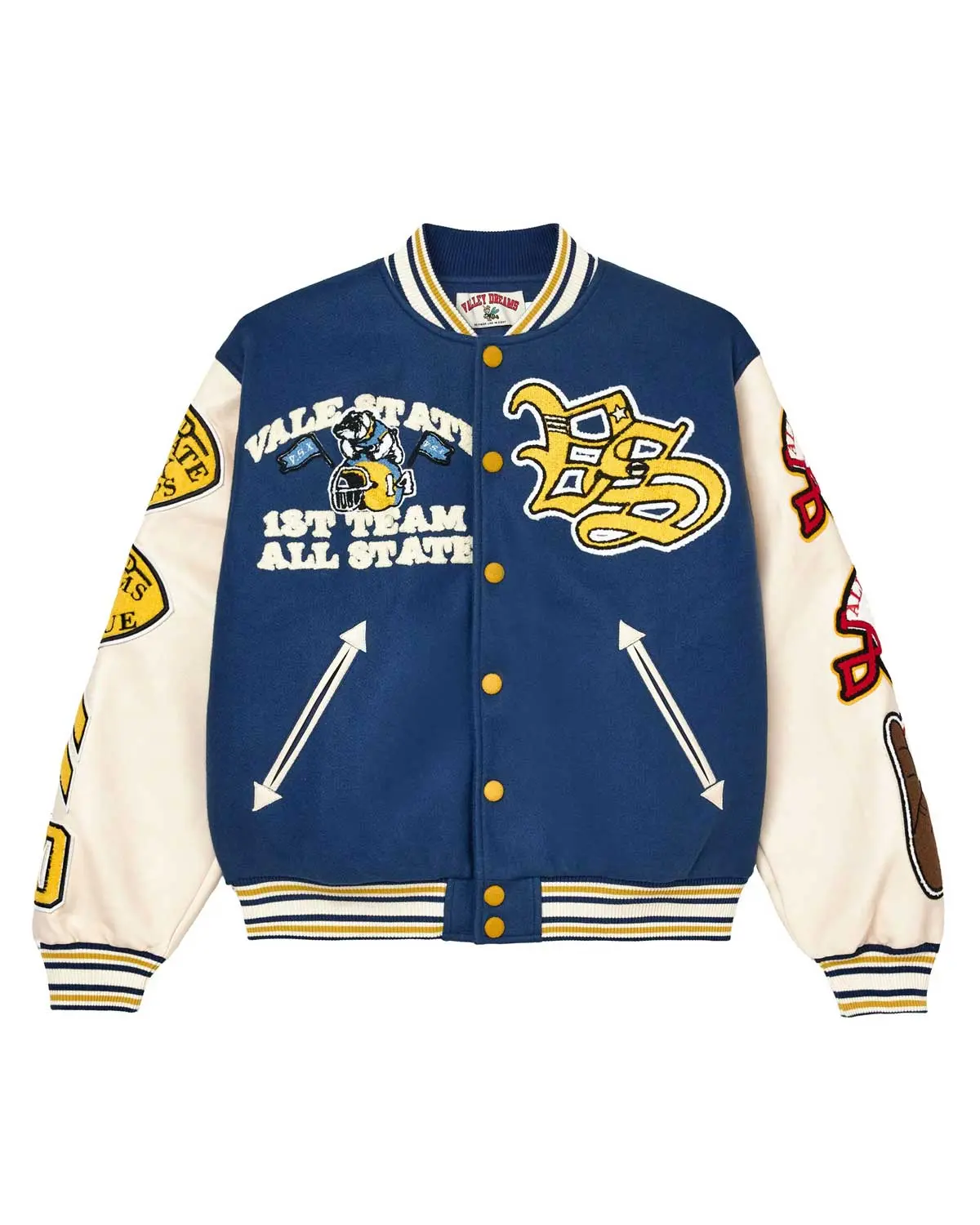 Vale Forever Friday Varsity Jacket Sky Blue