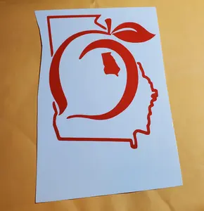 Georgia Peach 5x4 Vinyl Decal - Car Stickers for Automotive & Motorcycle