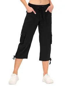 Women's Lightweight Quick-Dry Cargo Pants, Casual Loose Fit with Cute Pockets, Adjustable Drawstring Waist, Perfect for Hiking and Outdoor Adventures Womenswear