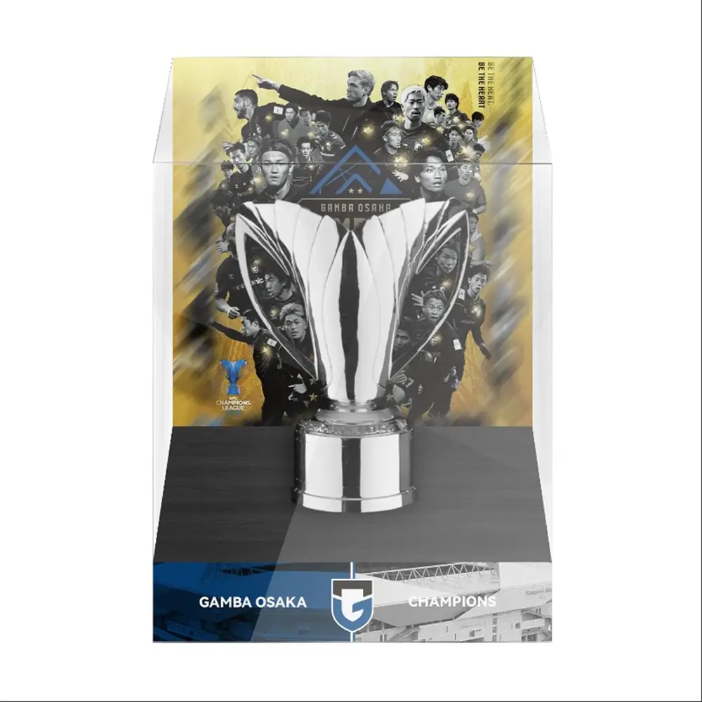 2025-26 Gamba Osaka AFC Champions League Two Championship Trophy Display Case, Champion Award Cup with Display Case, Sports Memorabilia, Collectible Prize, Soccer Trophy